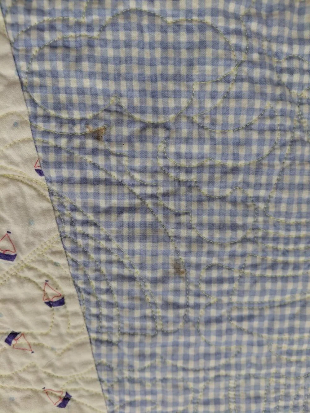 Kids Quilt Throw Blanket Handmade Red Blue Elephant
